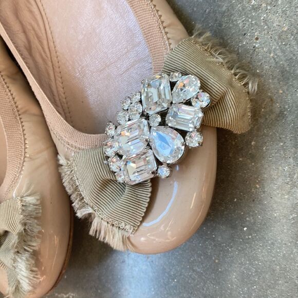 Miu Miu ballet flats light pink with rhinestones size 38 patent leather - Picture 4 of 7